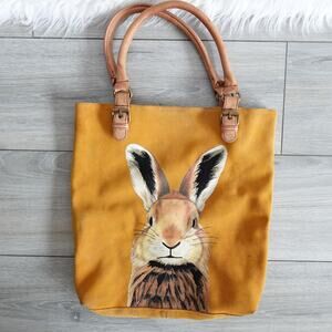 Anthro Miss Albright Guarden Guest Tote Bunny Rabbit